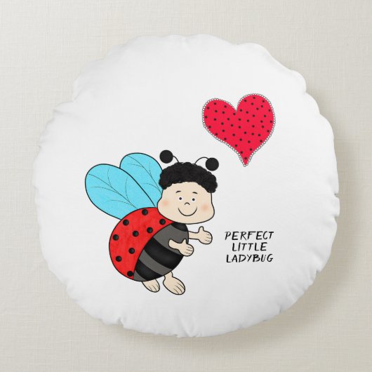 Ladybug met hart rond kussen (Voorkant)