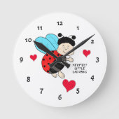 Ladybug met hart ronde klok (Voorkant)