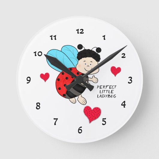 Ladybug met hart ronde klok (Voorkant)