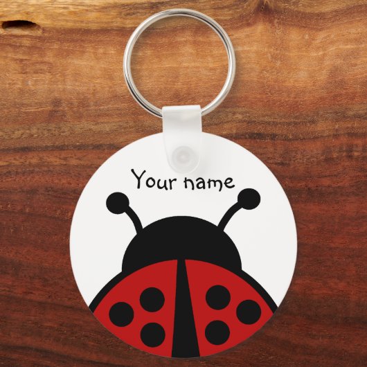 Ladybug met jouw naam sleutelhanger (Voorkant)