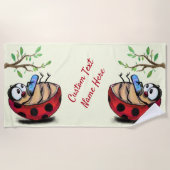 Ladybug met Jouw tekst-handdoek van telefoon Strandlaken (Voorkant)