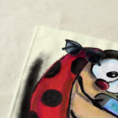 Ladybug met Jouw tekst-handdoek van telefoon Strandlaken (In situ)