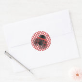 Ladybug met operationele Wings Ronde Sticker (Envelop)