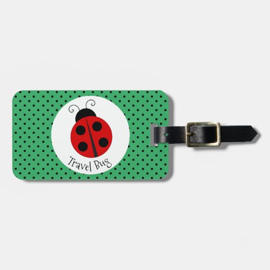 Ladybug met Polka Dots Design Bagagelabel (Voorkant horizontaal)