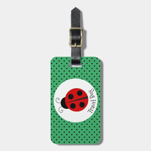 Ladybug met Polka Dots Design Bagagelabel (Voorkant verticaal)