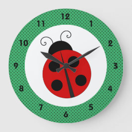 Ladybug met Polka Dots Design Large Clock Grote Klok