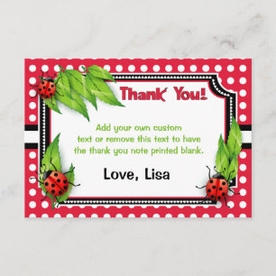 Ladybug met Polka Dots   Hartelijk dank Bedankkaart
