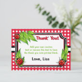 Ladybug met Polka Dots | Hartelijk dank Bedankkaart (Staand voorkant)