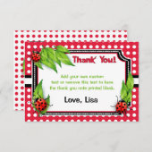 Ladybug met Polka Dots | Hartelijk dank Bedankkaart (Voorkant / Achterkant)