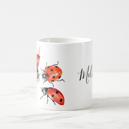 Ladybug met rode en zwarte Waterverf Koffiemok (Center)