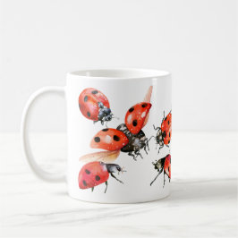 Ladybug met rode en zwarte Waterverf Koffiemok
