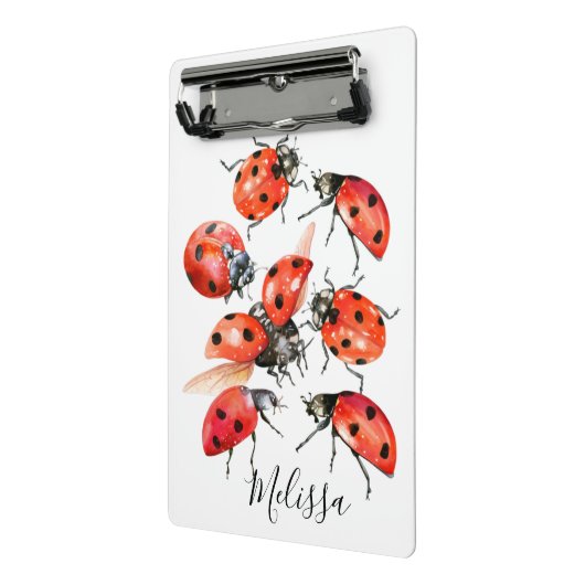 Ladybug met rode en zwarte Waterverf Mini Klembord (Angled2)