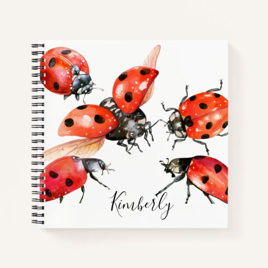 Ladybug met rode en zwarte Waterverf Notitieboek (Voorkant)