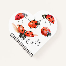 Ladybug met rode en zwarte Waterverf Notitieboek