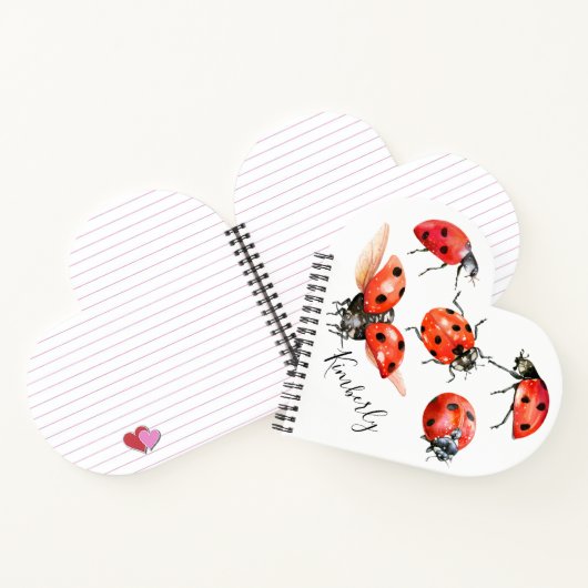 Ladybug met rode en zwarte Waterverf Notitieboek (Binnen)