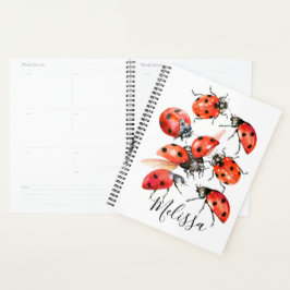 Ladybug met rode en zwarte Waterverf Planner