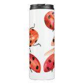 Ladybug met rode en zwarte Waterverf Thermosbeker (Achterkant)