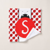 Ladybug Monogram Bad Handdoek (Wasdoekje)
