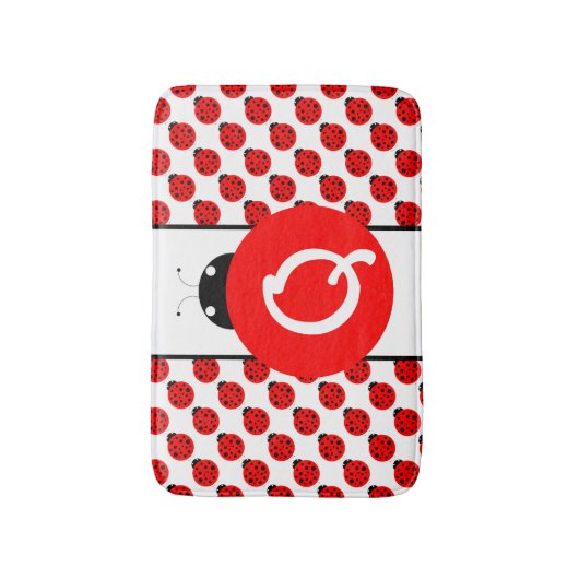 Ladybug Monogram Badmat (Voorkant Verticaal)