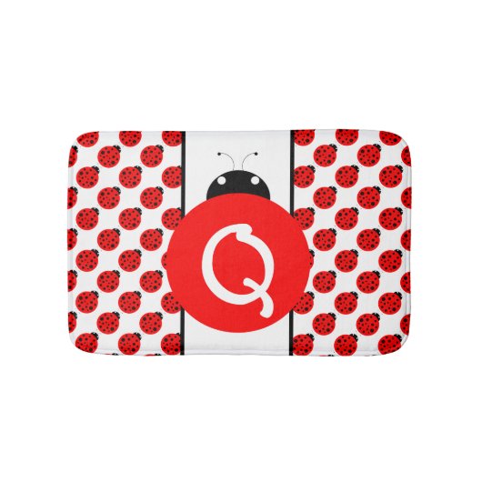 Ladybug Monogram Badmat (Voorkant)
