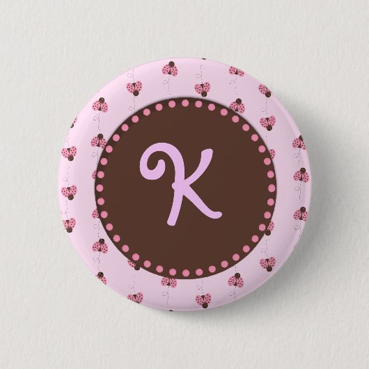 Ladybug Monogram Button Flair (Voorkant)