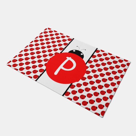 Ladybug Monogram Deurmat (Schuin)