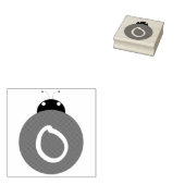 Ladybug Monogram Rubberstempel (Gestempeld)