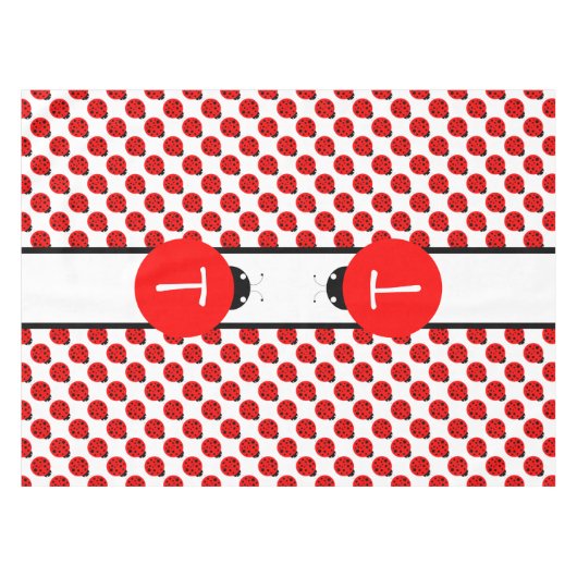 Ladybug Monogram Tafelkleed (Voorkant (Horizontaal))