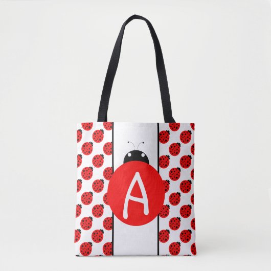 Ladybug Monogram Tote Bag (Voorkant)