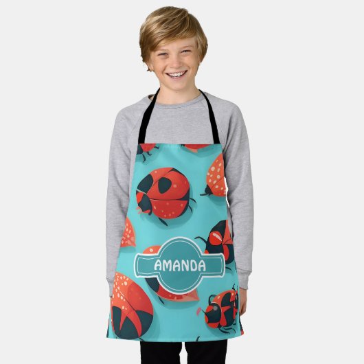 Ladybug Mozaïek Kleurrijk Gepersonaliseerd Patroon Schort (Gedragen)