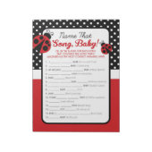 Ladybug naam dat nummer Baby shower spel Notitieblok (Linkerzijde)