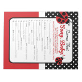 Ladybug naam dat nummer Baby shower spel Notitieblok (Voorkant)