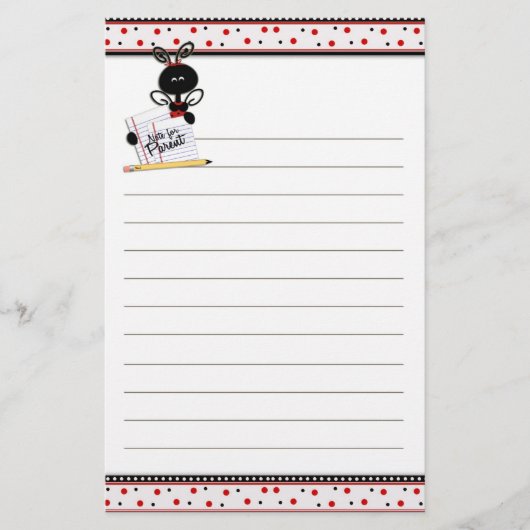 Ladybug Note voor Ouder Briefpapier (Voorkant)