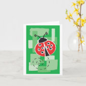 LadyBug Notecard Kaart (Gele Bloem)