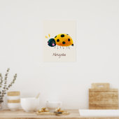 Ladybug Nursery Name Wall Art Print (Keuken)
