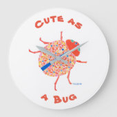 Ladybug Nursery Wall Clock Grote Klok (Voorkant)