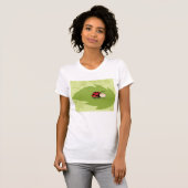 Ladybug On A Leaf Womens T-Shirt (Voorkant volledig)