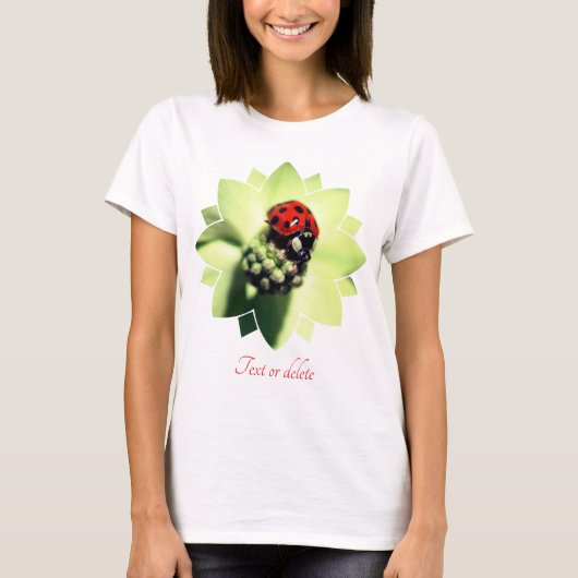 Ladybug On Dogwood Flower Nature Personalized T-shirt (Voorkant)