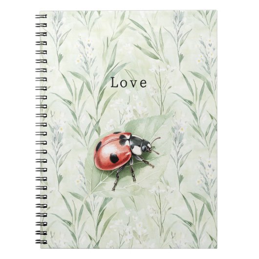 Ladybug on Leaf Love Notitieboek (Voorkant)