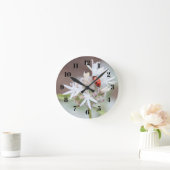 Ladybug on Silverleaf Phacelia Flowers Wall Clock Ronde Klok (Huis)
