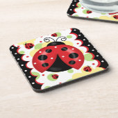 Ladybug-Onderzetter met kurk achterzijde Drankjes Onderzetter (Linkerzijde)