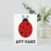 LADYBUG ontwerp aangepast BRIEFKAART met OM HET EV (Staand voorkant)