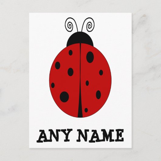 LADYBUG ontwerp aangepast BRIEFKAART met OM HET EV (Voorkant)