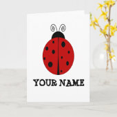 LADYBUG-ontwerp aangepast met ELKE NAAM Kaart (Gele Bloem)