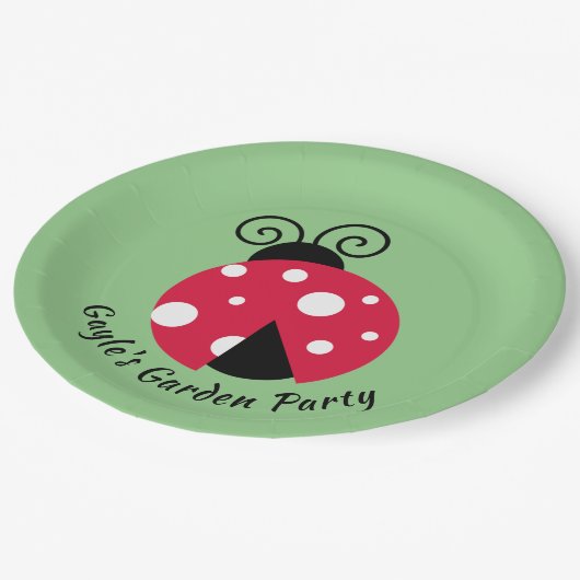 Ladybug-ontwerp Papieren Bordje (Gekanteld)