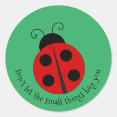 Ladybug-ontwerp Ronde Sticker (Voorkant)