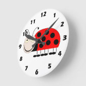 Ladybug-ontwerpwandklok Ronde Klok (Hoek)