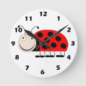Ladybug-ontwerpwandklok Ronde Klok (Voorkant)