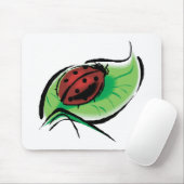  ladybug op blad muismat (Met muis)