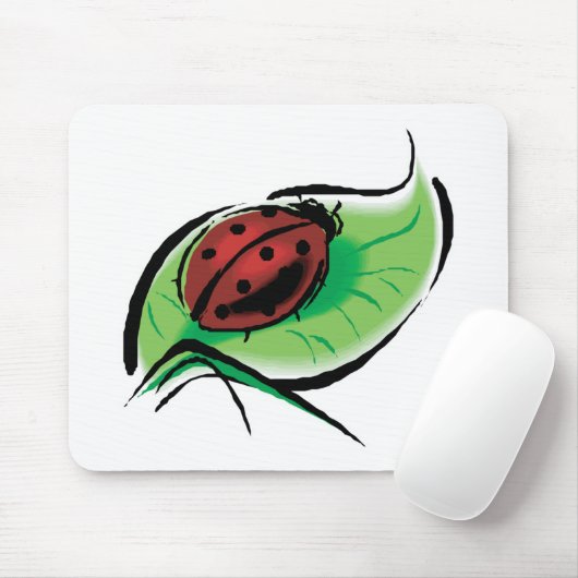 ladybug op blad muismat (Met muis)